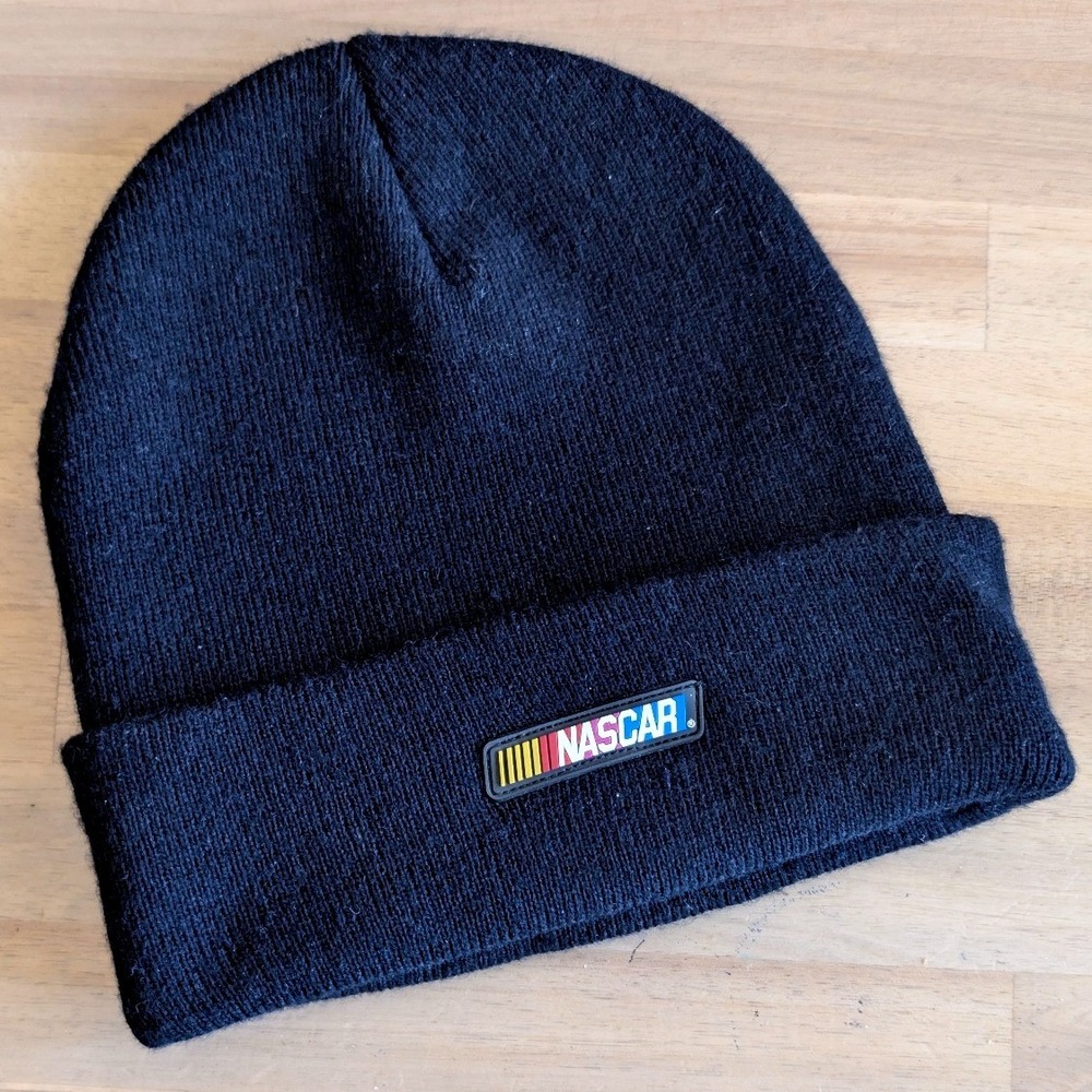NASCAR Chevrolet Racing Beanie Hat Mens Black Reversible Knit Cap
